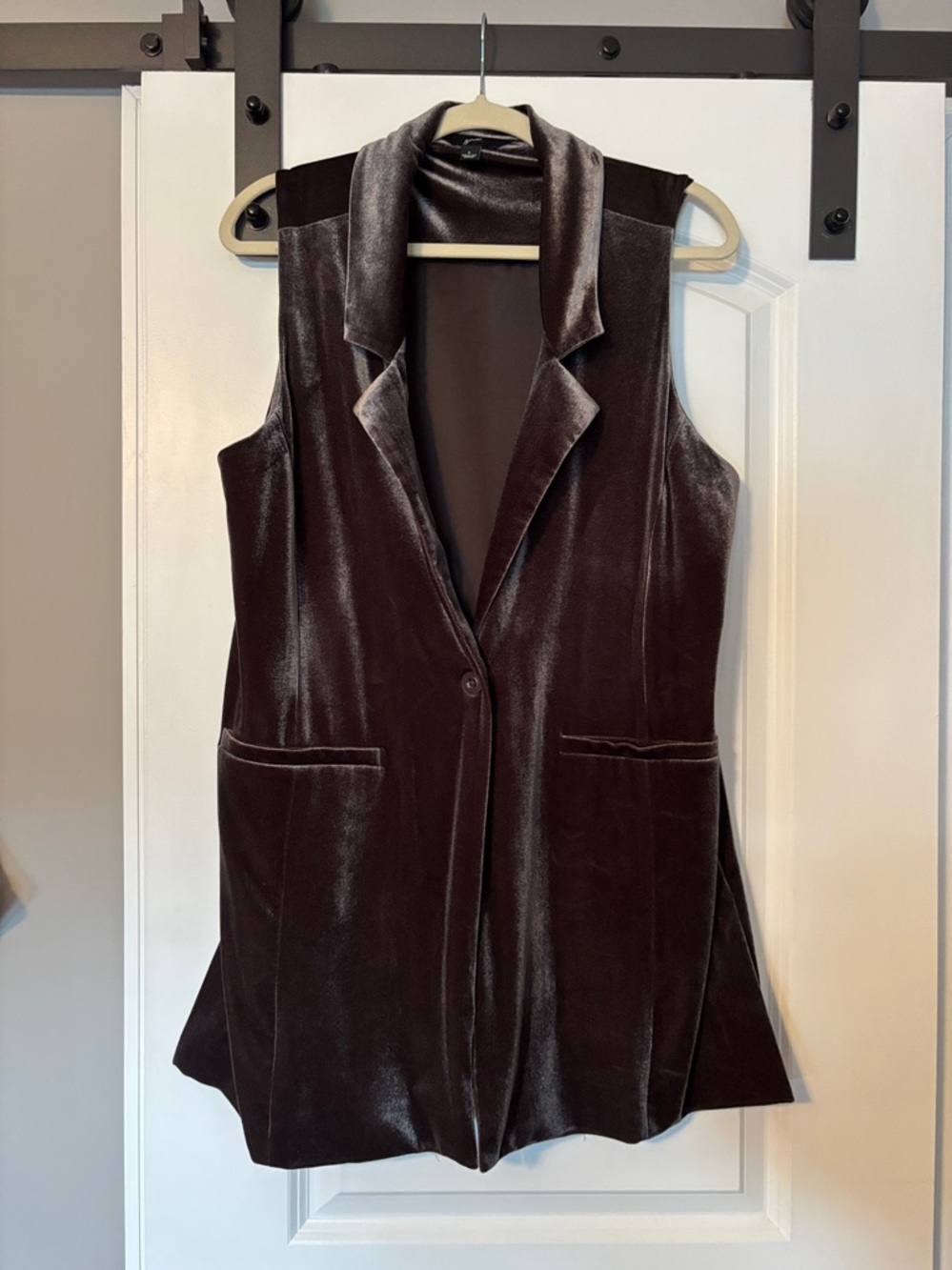 GNW Vest Silvery GrayVelvet Button Down Size Large